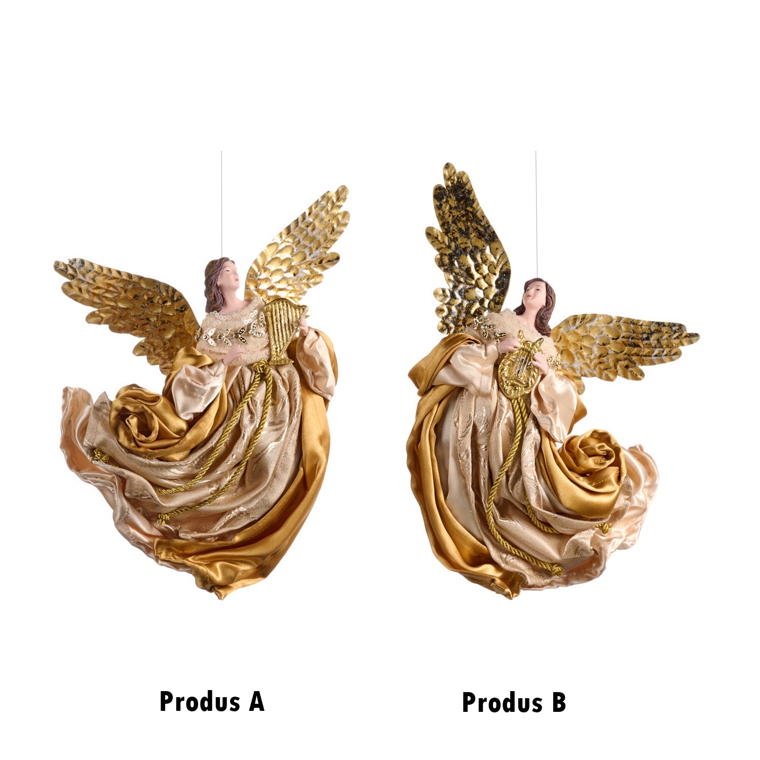 Ornament pentru brad, Inger Fiona, auriu/crem, 23 cm - SIMONA'S CHRISTMAS