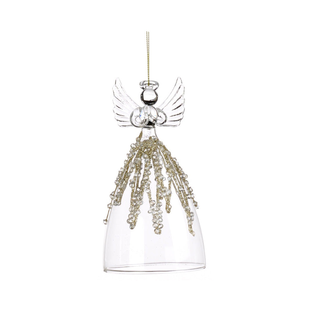 Ornament pentru brad, Inger Jewel, transparent/auriu, 13 cm - SIMONA'S CHRISTMAS