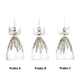 Ornament pentru brad, Inger Jewel, transparent/auriu, 13 cm - SIMONA'S CHRISTMAS