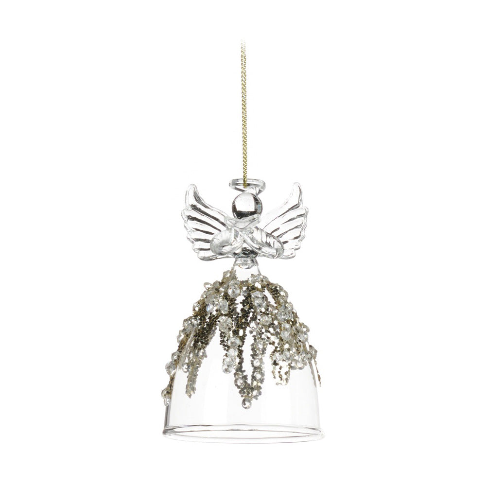 Ornament pentru brad, Inger Jewel, transparent/auriu, 9 cm - SIMONA'S CHRISTMAS