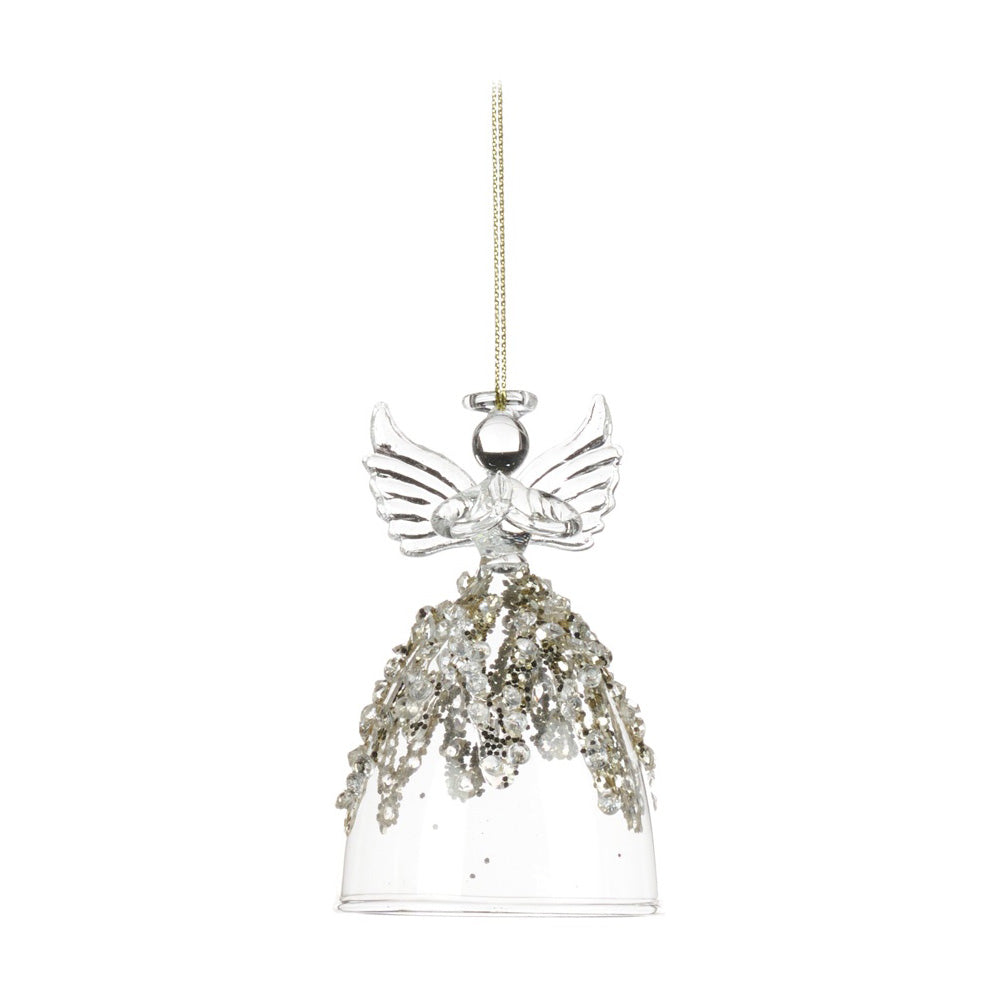 Ornament pentru brad, Inger Jewel, transparent/auriu, 9 cm - SIMONA'S CHRISTMAS