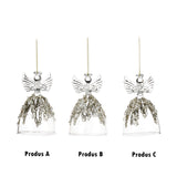 Ornament pentru brad, Inger Jewel, transparent/auriu, 9 cm - SIMONA'S CHRISTMAS