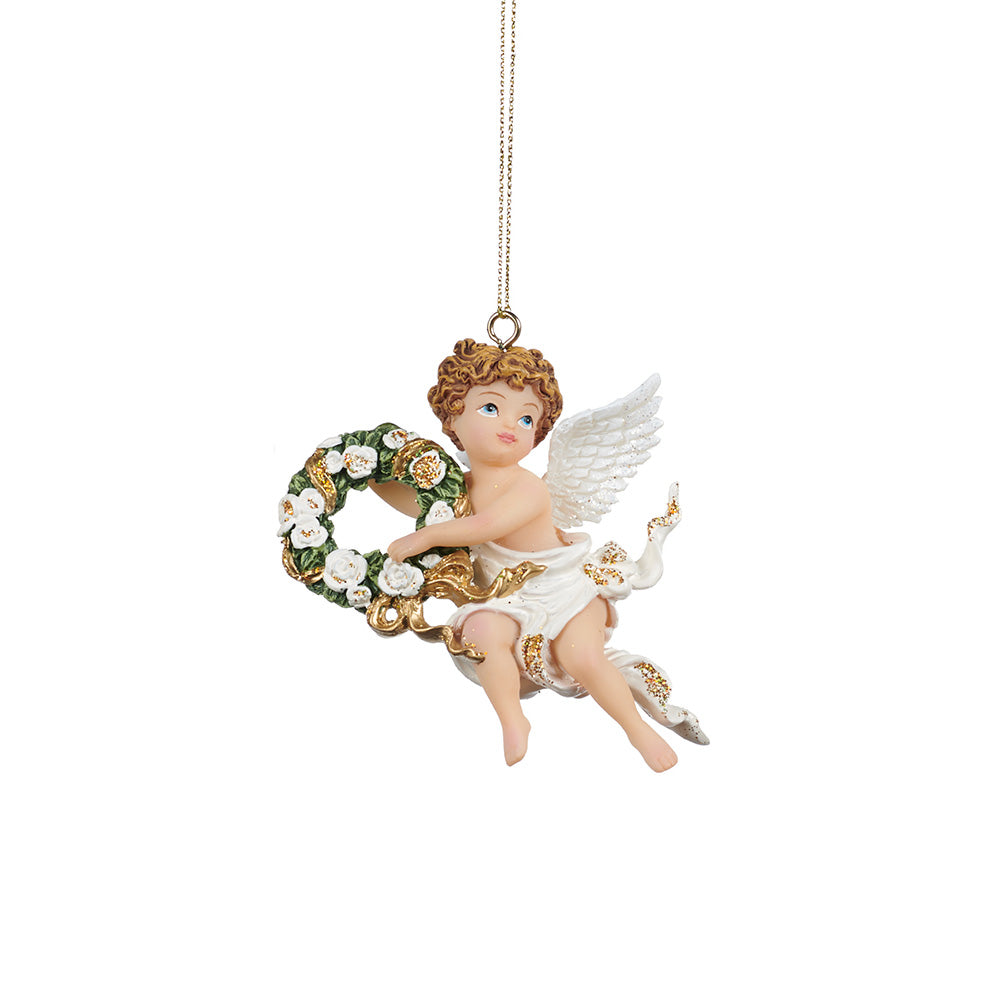 Ornament pentru brad, Inger Rafael, alb/crem, 9 cm, SIMONA'S CHRISTMAS