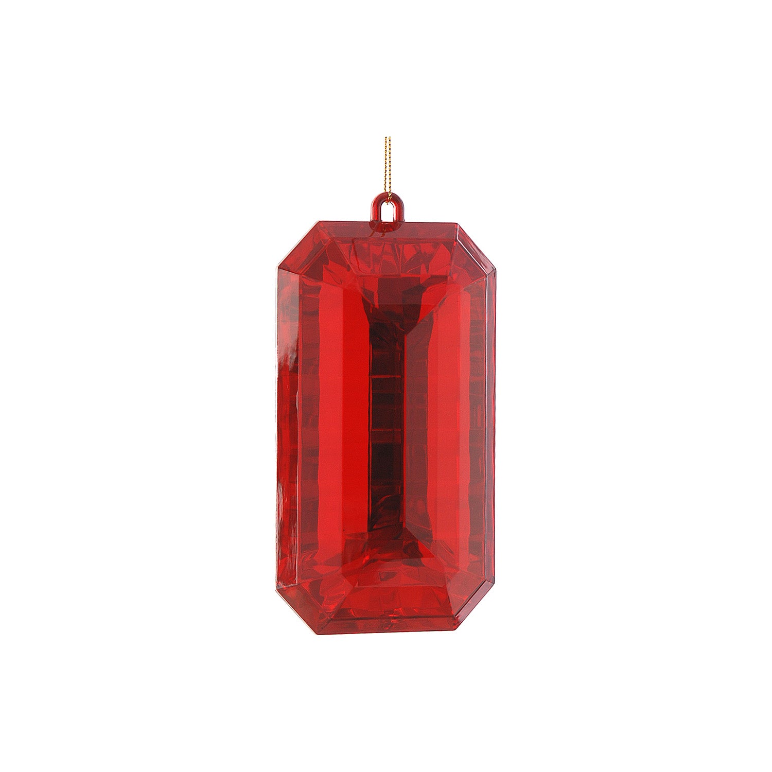 Ornament pentru brad, Jewel Emerald Cut, rosu, 15 cm - SIMONA'S CHRISTMAS