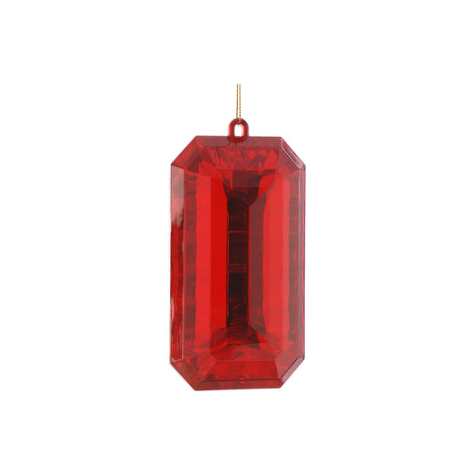 Ornament pentru brad, Jewel Emerald Cut, rosu, 15 cm - SIMONA'S CHRISTMAS