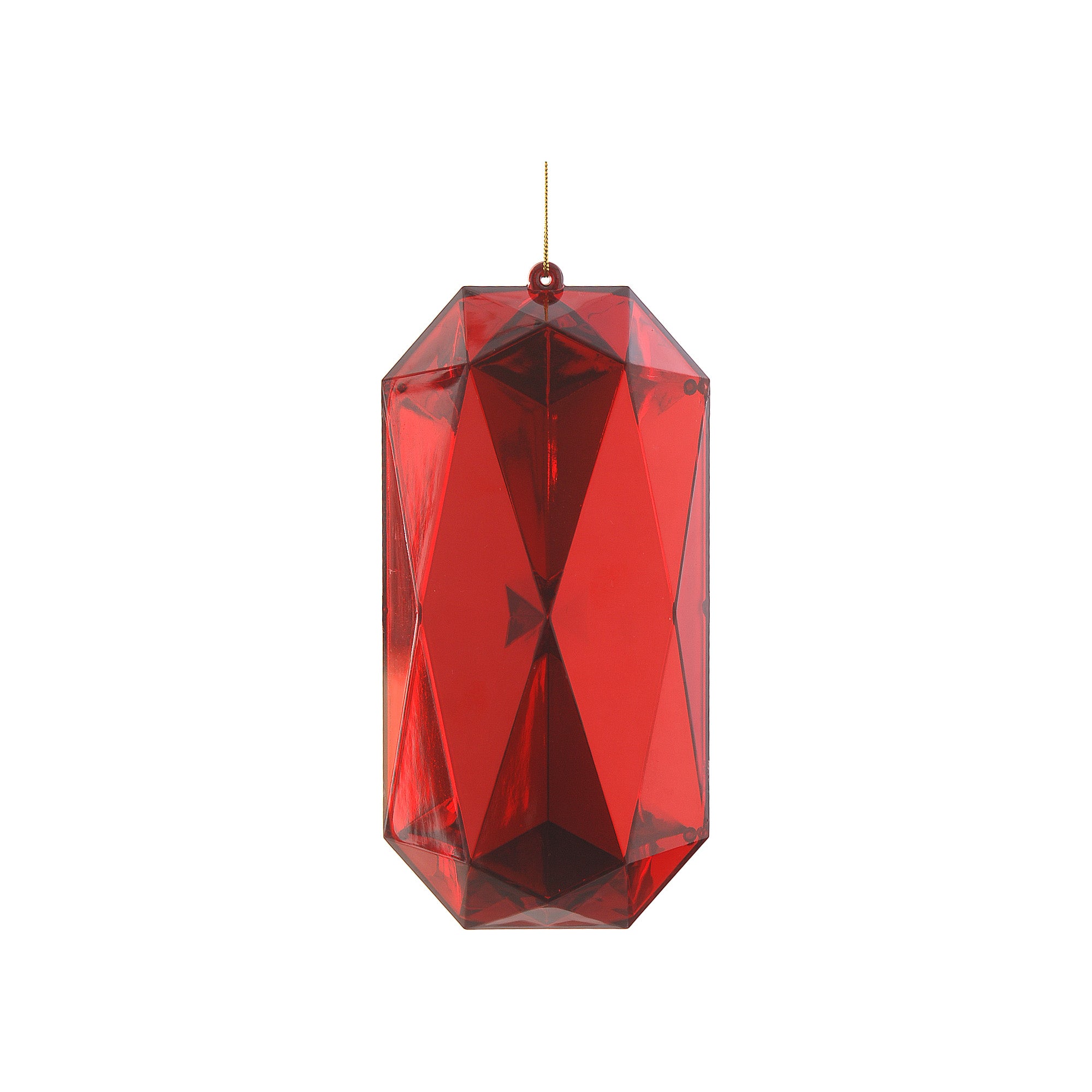Ornament pentru brad, Jewel Emerald Cut, rosu, 19 cm - SIMONA'S CHRISTMAS