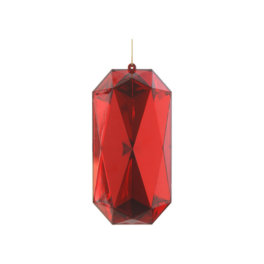 Ornament pentru brad, Jewel Emerald Cut, rosu, 19 cm - SIMONA'S CHRISTMAS