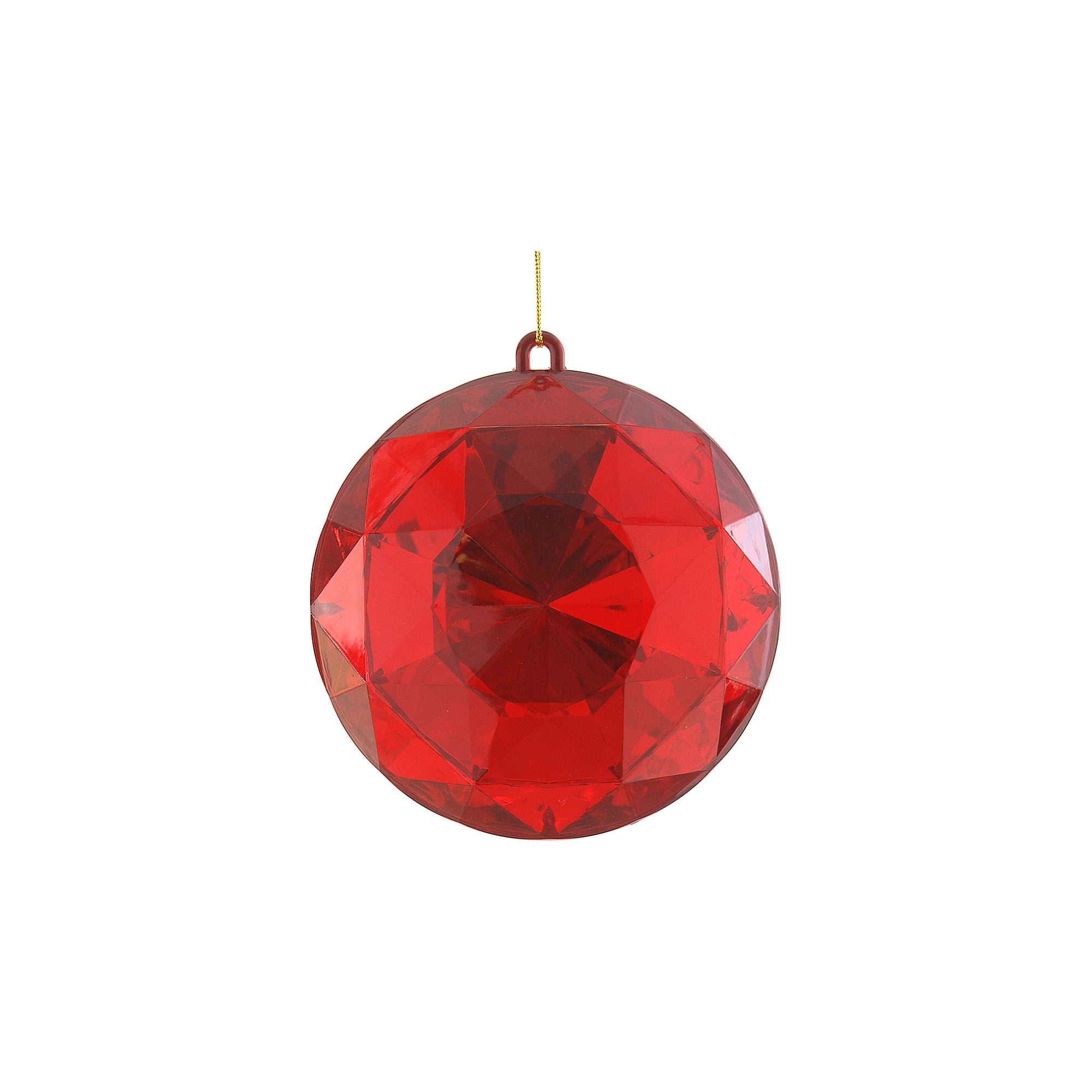 Ornament pentru brad, Jewel Round Cut, rosu, 10 cm - SIMONA'S CHRISTMAS
