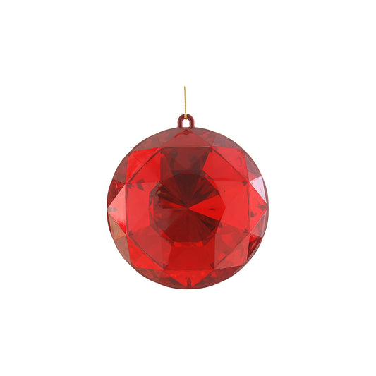 Ornament pentru brad, Jewel Round Cut, rosu, 10 cm - SIMONA'S CHRISTMAS