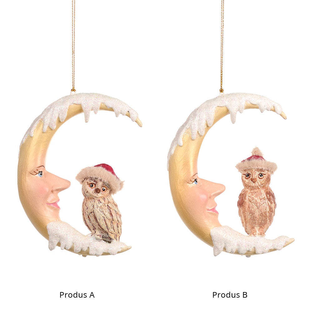 Ornament pentru brad, Luna North Pole, crem/auriu, 13 cm, SIMONA'S CHRISTMAS