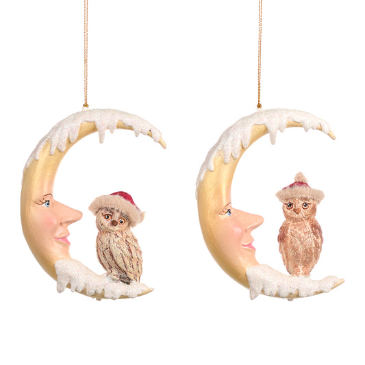 Ornament pentru brad, Luna North Pole, crem/auriu, 13 cm, SIMONA'S CHRISTMAS