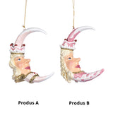 Ornament pentru brad, Luna Rege/Regina, roz, 12.5 cm, SIMONA'S CHRISTMAS