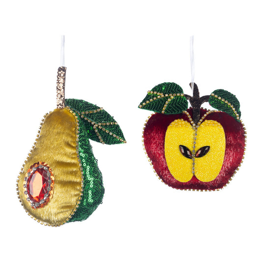 Ornament pentru brad, Mar/Para Jewel, rosu/galben, 10 cm - SIMONA'S CHRISTMAS