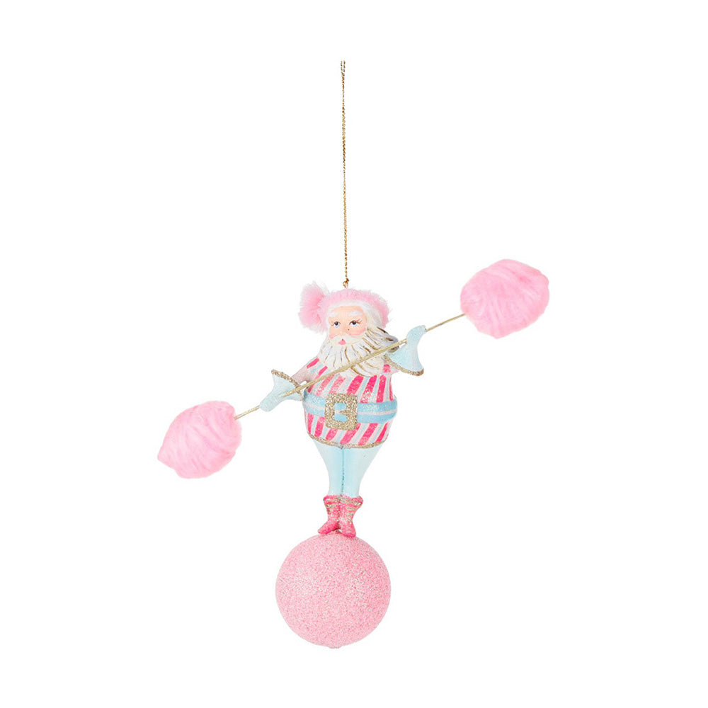 Ornament pentru brad, Mos Craciun Carnival, roz, 18 cm - SIMONA'S CHRISTMAS