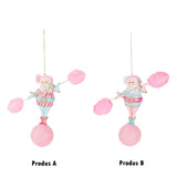 Ornament pentru brad, Mos Craciun Carnival, roz, 18 cm - SIMONA'S CHRISTMAS
