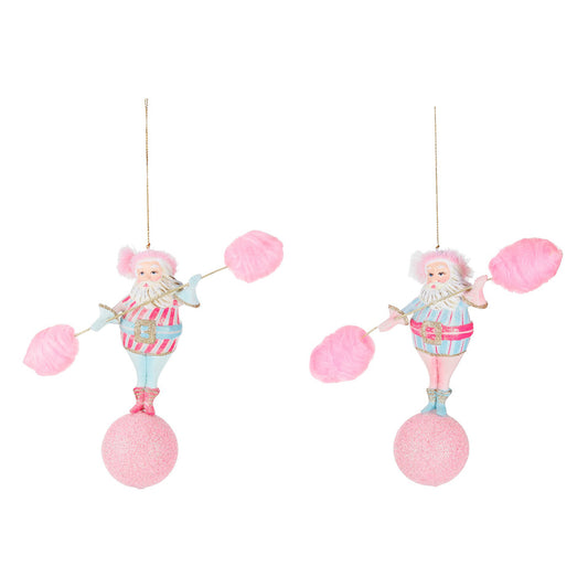 Ornament pentru brad, Mos Craciun Carnival, roz, 18 cm - SIMONA'S CHRISTMAS