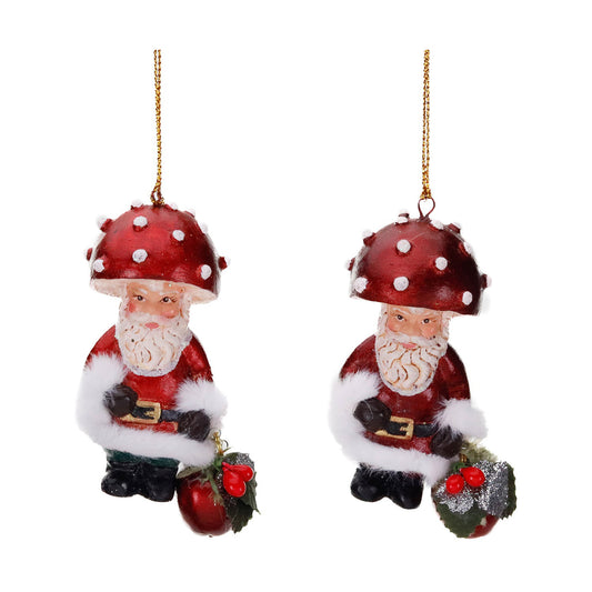 Ornament pentru brad, Mos Craciun Ciuperca, rosu, 8 cm - SIMONA'S CHRISTMAS