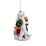 Ornament pentru brad, Mos Craciun cu animale, alb/rosu, 17 cm, SIMONA'S CHRISTMAS