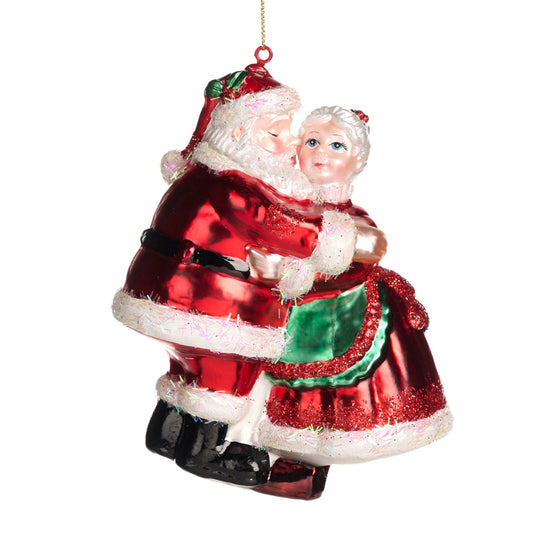 Ornament pentru brad, Mr/Mrs Kiss, rosu/alb, 13 cm, SIMONA'S CHRISTMAS