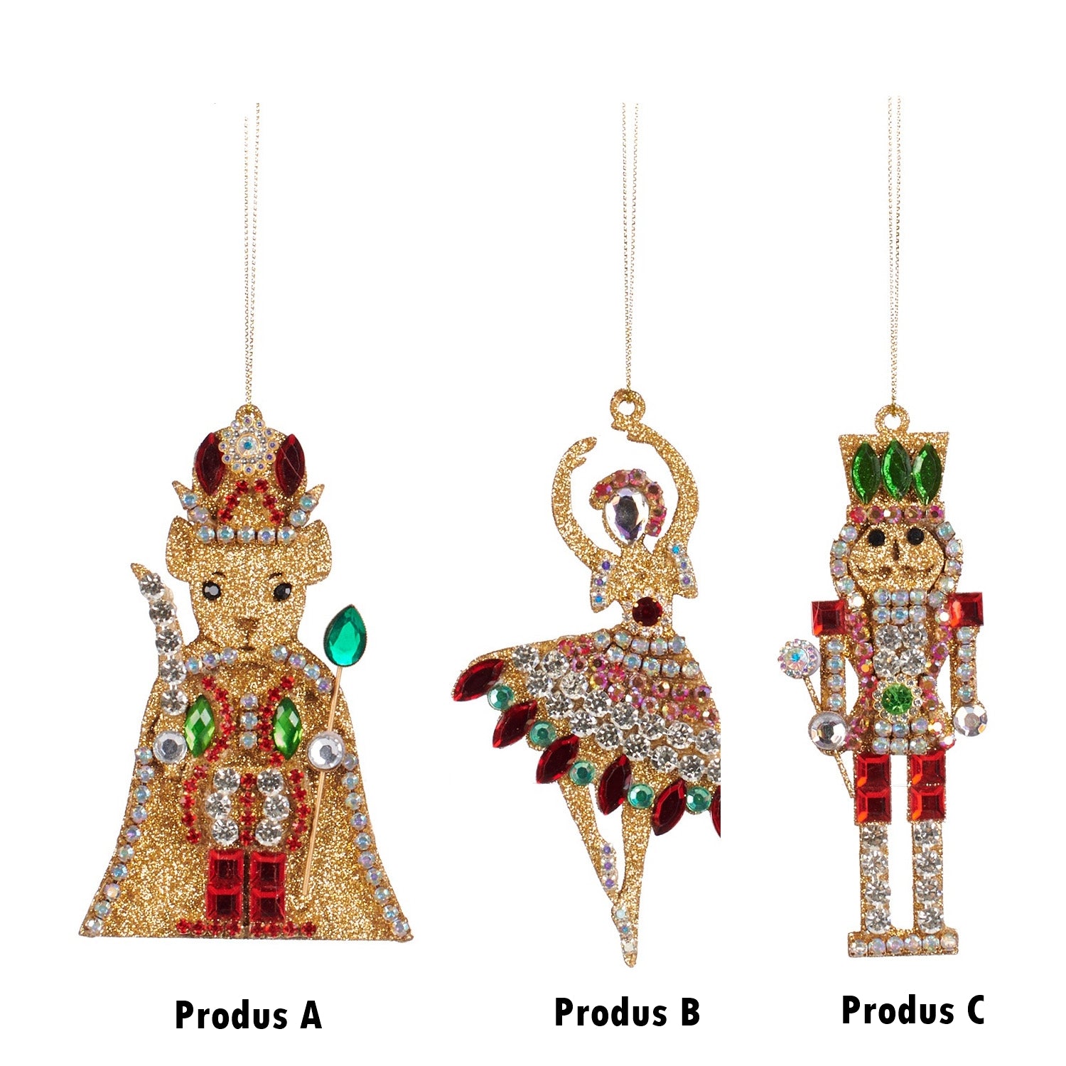 Ornament pentru brad, Nutcracker Story Jewel, rosu, 12 cm - SIMONA'S CHRISTMAS