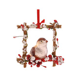Ornament pentru brad, Pasare Chikakee, maro/rosu, 10 cm - SIMONA'S CHRISTMAS