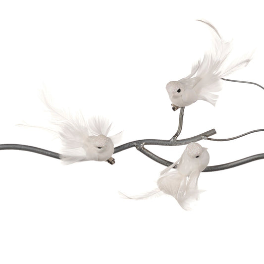 Ornament pentru brad, Pasare Sparkle, alb, 10 cm - SIMONA'S CHRISTMAS