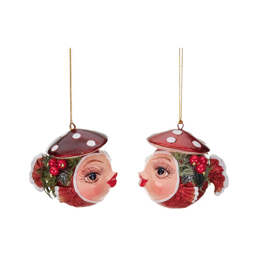 Ornament pentru brad, Peste Puffer, rosu, 7 cm - SIMONA'S CHRISTMAS