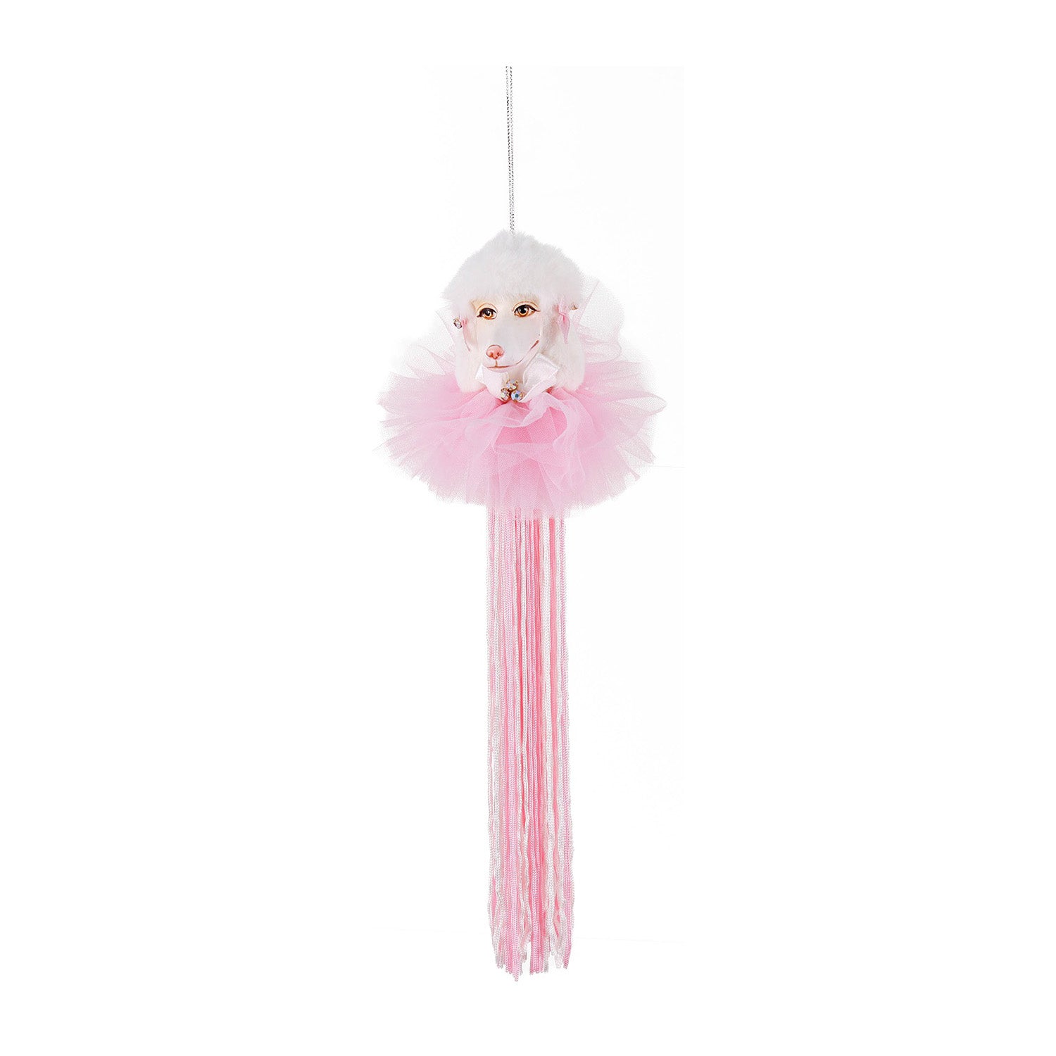 Ornament pentru brad, Pudel Ciucure Carnival, roz, 27 cm - SIMONA'S CHRISTMAS
