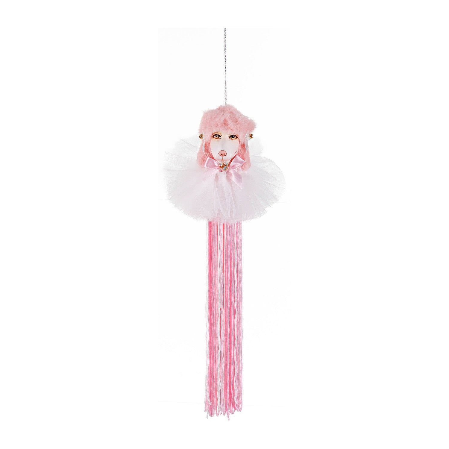 Ornament pentru brad, Pudel Ciucure Carnival, roz, 27 cm - SIMONA'S CHRISTMAS