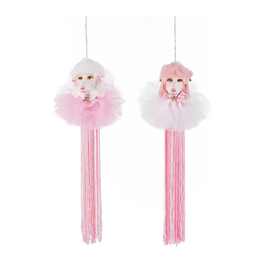 Ornament pentru brad, Pudel Ciucure Carnival, roz, 27 cm - SIMONA'S CHRISTMAS