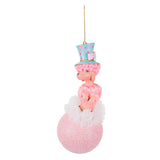 Ornament pentru brad, Pudel pe minge Carnival, roz, 17 cm - SIMONA'S CHRISTMAS
