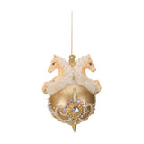 Ornament pentru brad, Royal Horse, auriu/crem, 14 cm - SIMONA'S CHRISTMAS