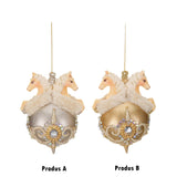 Ornament pentru brad, Royal Horse, auriu/crem, 14 cm - SIMONA'S CHRISTMAS