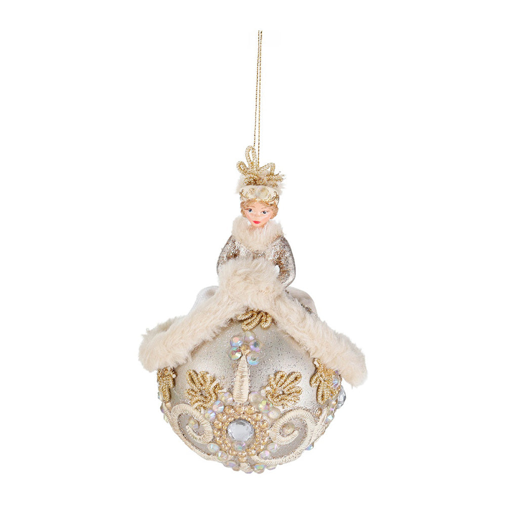Ornament pentru brad, Royal Lady, auriu/crem, 12 cm - SIMONA'S CHRISTMAS