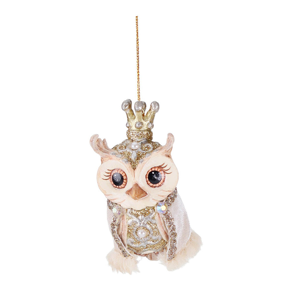 Ornament pentru brad, Royal Owl, auriu/crem, 9 cm - SIMONA'S CHRISTMAS