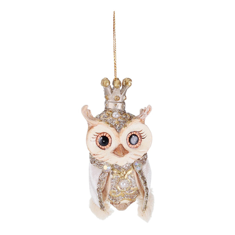 Ornament pentru brad, Royal Owl, auriu/crem, 9 cm - SIMONA'S CHRISTMAS