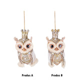 Ornament pentru brad, Royal Owl, auriu/crem, 9 cm - SIMONA'S CHRISTMAS