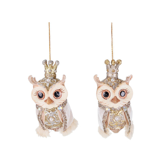 Ornament pentru brad, Royal Owl, auriu/crem, 9 cm - SIMONA'S CHRISTMAS