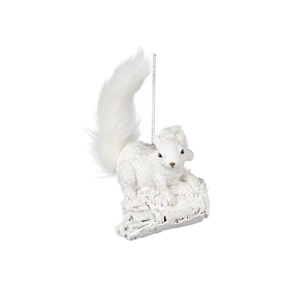 Ornament pentru brad, Ren/Bufnita/Veverita Fluffy, alb, 12 cm, SIMONA'S CHRISTMAS