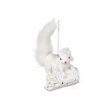 Ornament pentru brad, Ren/Bufnita/Veverita Fluffy, alb, 12 cm, SIMONA'S CHRISTMAS