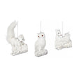 Ornament pentru brad, Ren/Bufnita/Veverita Fluffy, alb, 12 cm, SIMONA'S CHRISTMAS