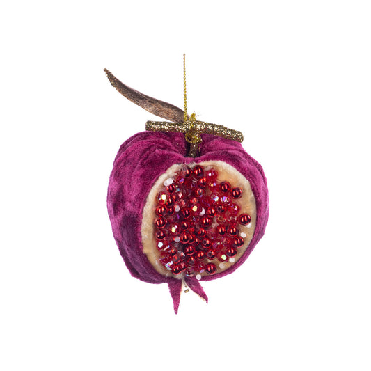 Ornament pentru brad, Rodie Jewel, burgundy/auriu, 10 cm - SIMONA'S CHRISTMAS