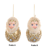 Ornament pentru brad, Royal Matryoshka, auriu/crem, 11 cm - SIMONA'S CHRISTMAS