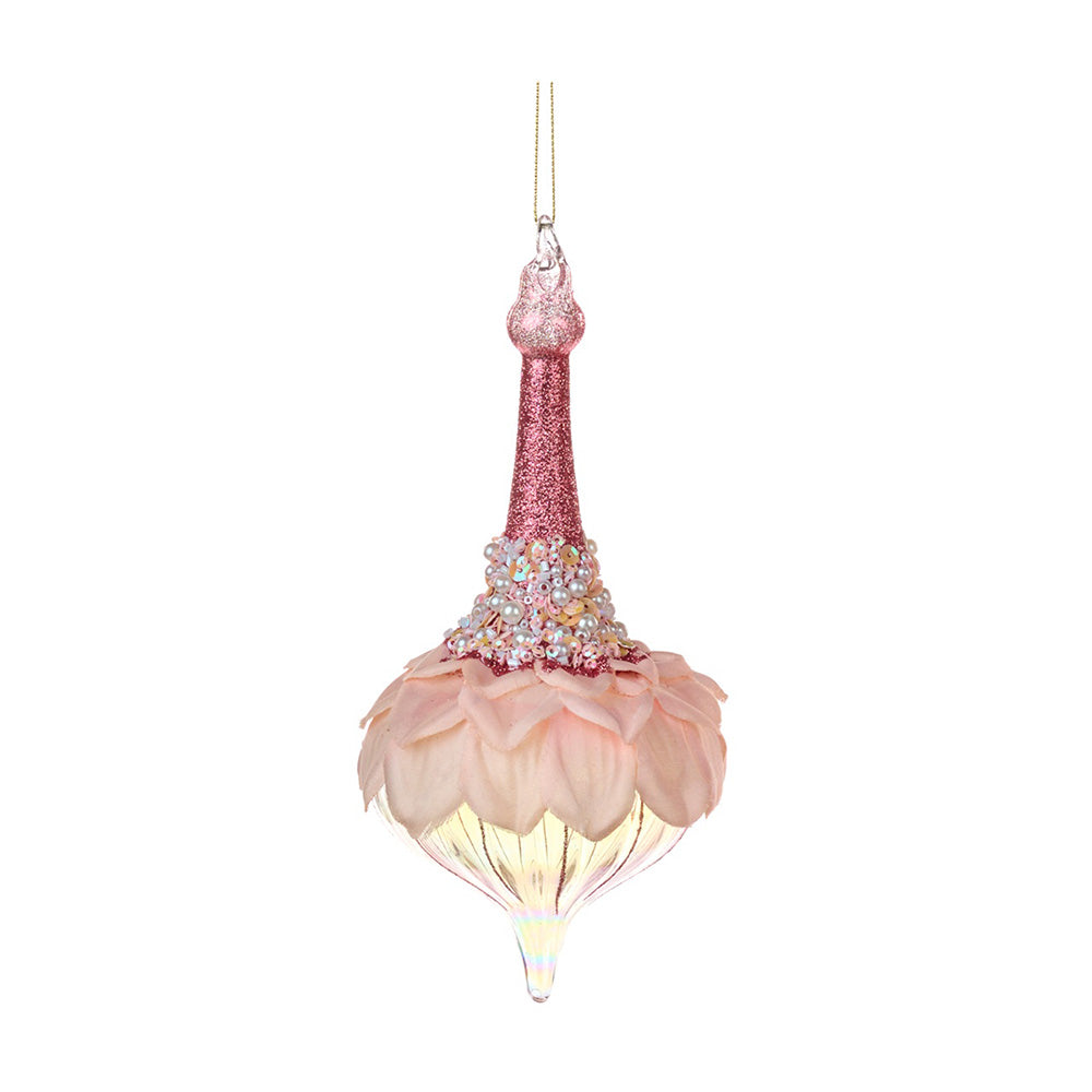 Ornament pentru brad, Royal Petals, roz, 24 cm - SIMONA'S CHRISTMAS