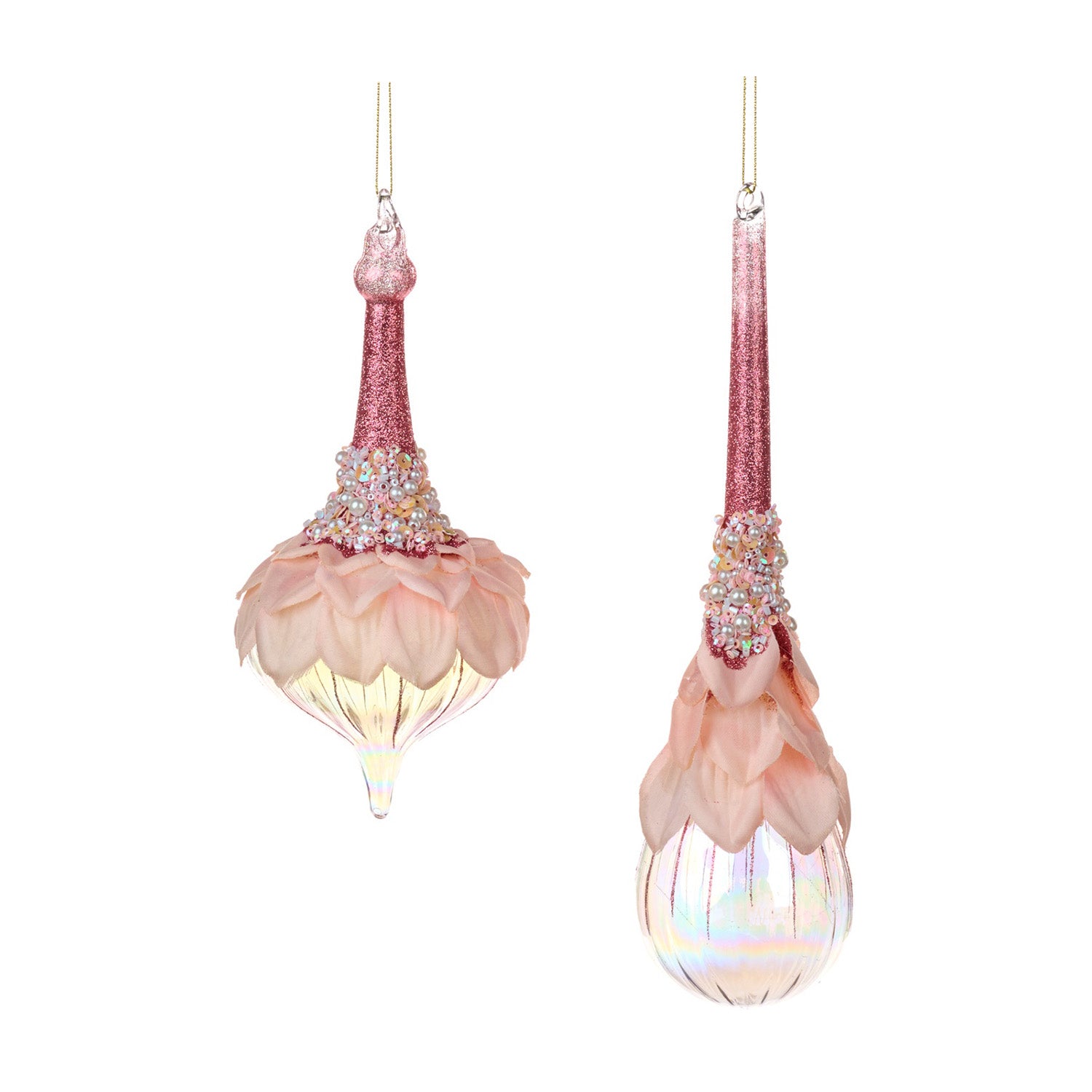 Ornament pentru brad, Royal Petals, roz, 24 cm - SIMONA'S CHRISTMAS