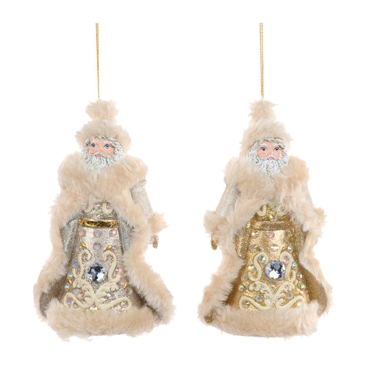 Ornament pentru brad, Royal Santa Claus, auriu/crem, 12 cm - SIMONA'S CHRISTMAS