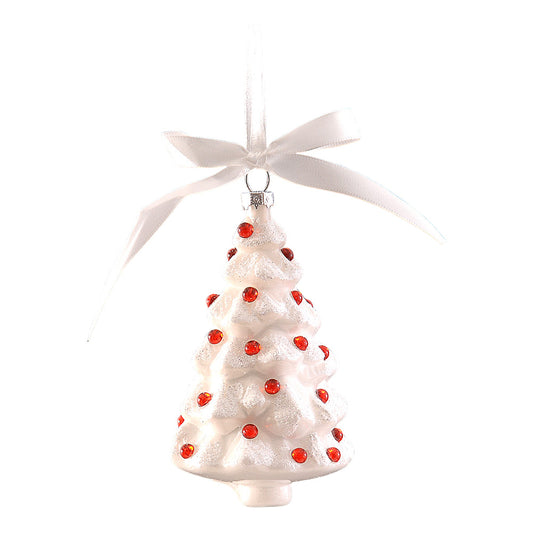 Ornament pentru brad, Sawney, alb/rosu, 13 cm - SIMONA'S CHRISTMAS