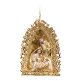 Ornament pentru brad, Scena nastere, auriu/alb, 10 cm - SIMONA'S CHRISTMAS