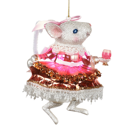 Ornament pentru brad, Soarece dansator, roz, 12 cm, SIMONA'S CHRISTMAS