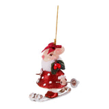 Ornament pentru brad, Soarece pe schiuri, rosu, 11 cm - SIMONA'S CHRISTMAS